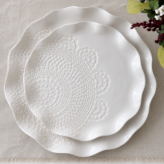 Dantel - Handcrafted Ceramic Plates Set of 2