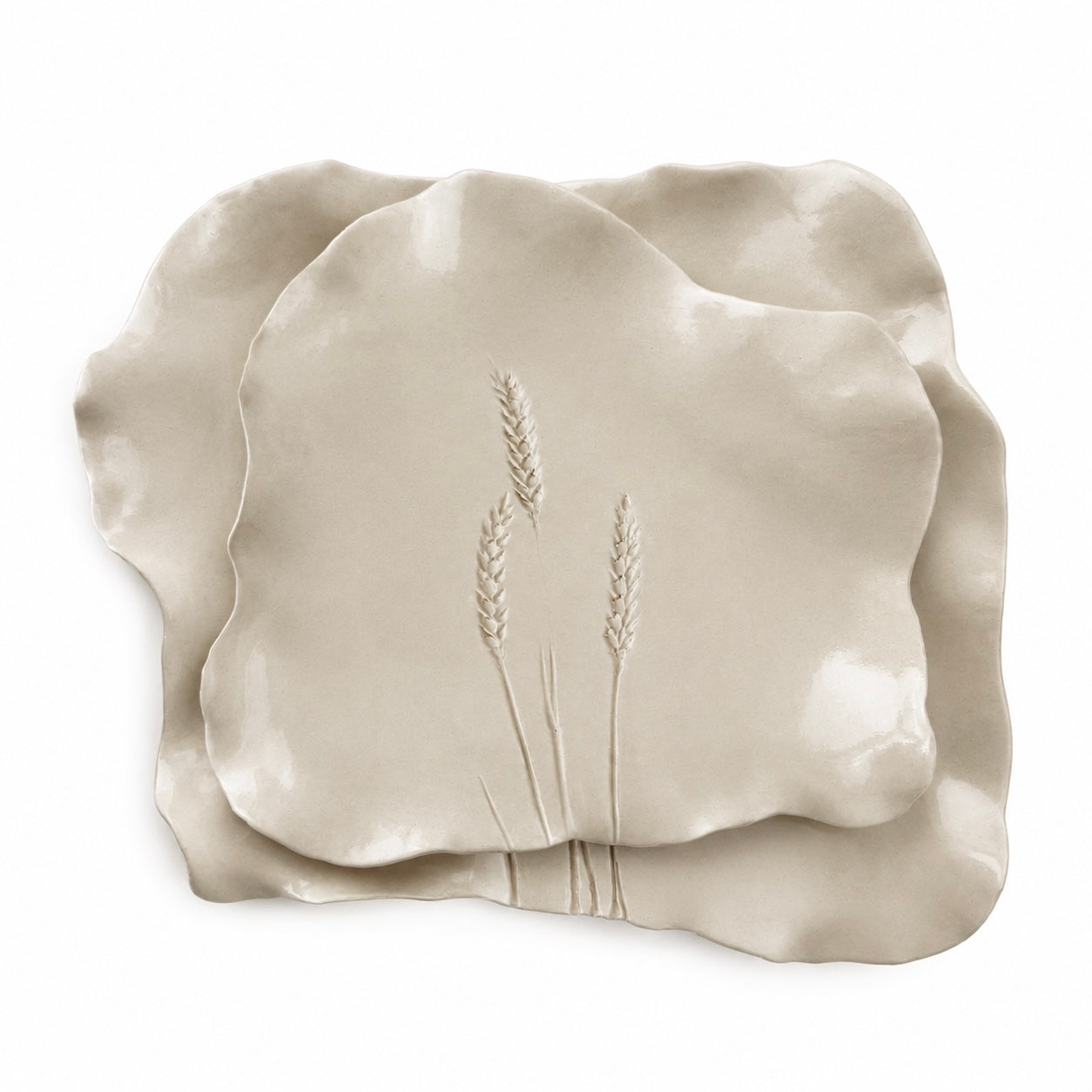 Wheat Ceramic Plate Set - Set of 2