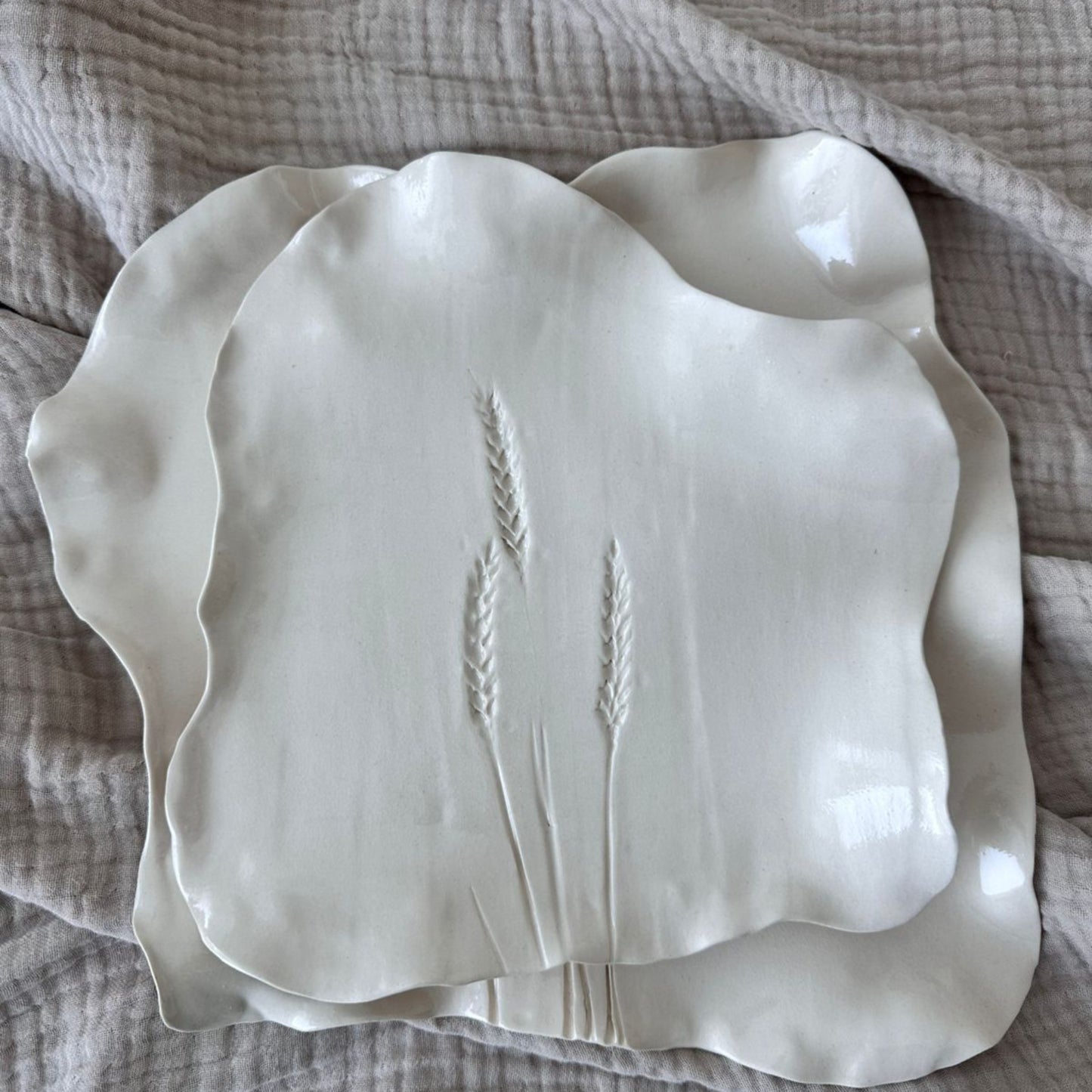 Wheat Ceramic Plate Set - Set of 2